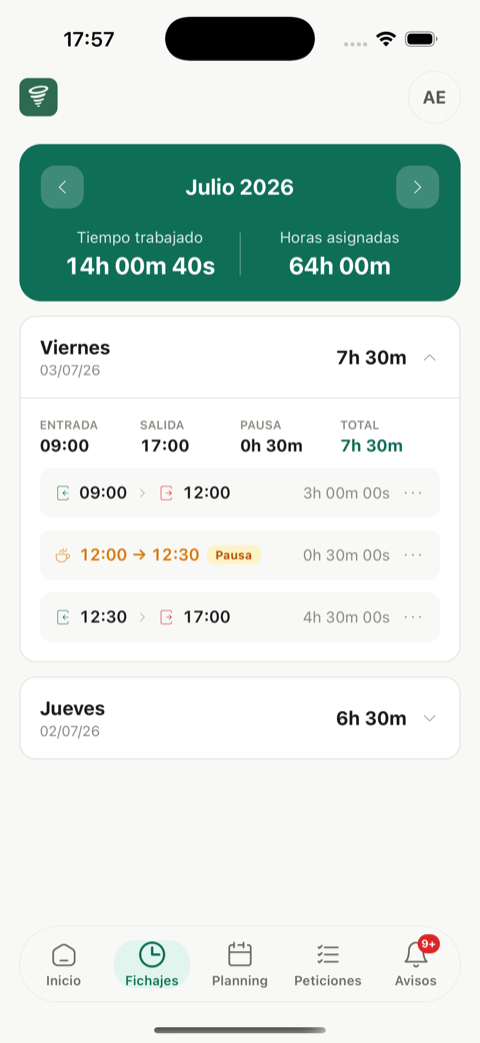 App TurnoMade — Fichajes